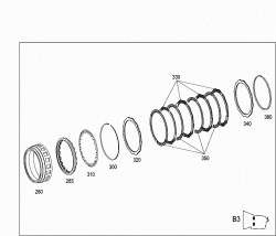 MULTIPLE DISK BRAKE B2, MULTIPLE DISK BRAKE B3, PAKING LOCK GEARWHEEL 4