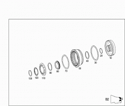 MULTIPLE DISK BRAKE B2, MULTIPLE DISK BRAKE B3, PAKING LOCK GEARWHEEL 1