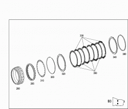 MULTIPLE DISK BRAKE B2, MULTIPLE DISK BRAKE B3, PAKING LOCK GEARWHEEL 4