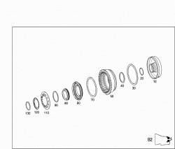 MULTIPLE DISK BRAKE B2, MULTIPLE DISK BRAKE B3, PAKING LOCK GEARWHEEL 1