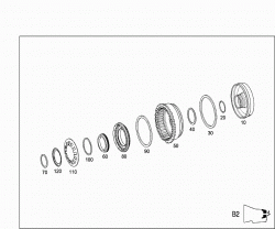 MULTIPLE DISK BRAKE B2, MULTIPLE DISK BRAKE B3, PAKING LOCK GEARWHEEL 1