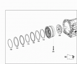 MULTIPLE DISK BRAKE B2, MULTIPLE DISK BRAKE B3, PAKING LOCK GEARWHEEL 2