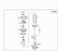 SPRING STRUT AND SPRING STRUT MOUNTING FRONT 2