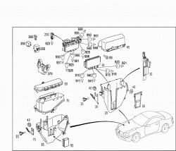 CONTROL MODULE, FUSE AND RELAY BOX IN RIGHT FRONT OF ENGINE COMPARTMENT 1