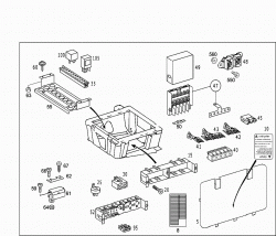 RELAY,FUSEBOX AND CONTROL MODULES IN SEAT FRAME 4