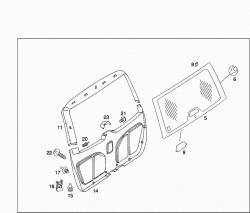 REAR PANEL DOOR ATTACHMENT PARTS, REAR PANEL DOOR WINDOW 1