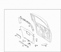 REAR PANEL DOOR ATTACHMENT PARTS, REAR PANEL DOOR WINDOW 1