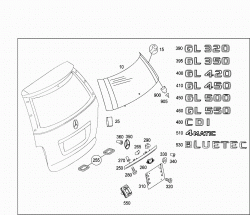 REAR PANEL DOOR ATTACHMENT PARTS, REAR PANEL DOOR WINDOW 1