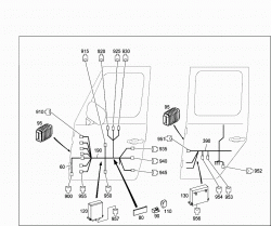 DOOR WIRING HARNESS AND DOOR CONT.UNIT 1