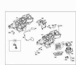 HEATER AND EVAPORATOR HOUSING WITH BLOWER AND WIRING HARNESS 1