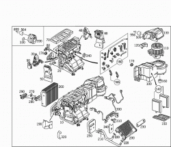 HEATER AND EVAPORATOR HOUSING WITH BLOWER AND WIRING HARNESS 1