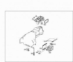 HEATER AND EVAPORATOR HOUSING WITH BLOWER AND WIRING HARNESS 2