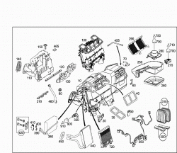 HEATER AND EVAPORATOR HOUSING WITH BLOWER AND WIRING HARNESS 1