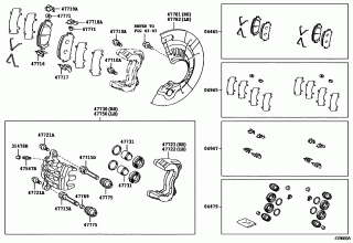 FRONT DISC BRAKE CALIPER & DUST COVER 1