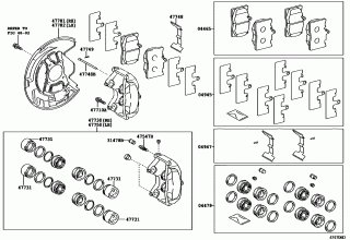 FRONT DISC BRAKE CALIPER & DUST COVER 1