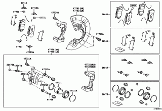 FRONT DISC BRAKE CALIPER & DUST COVER 2