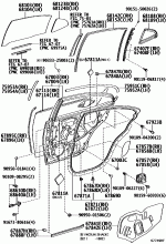 REAR DOOR PANEL & GLASS 1