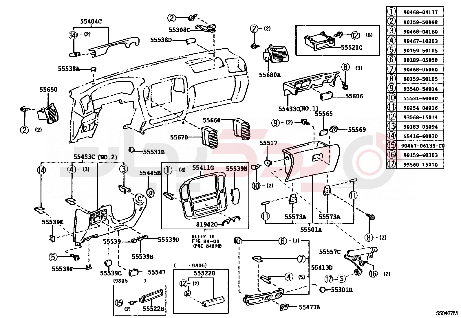 REGISTER ASSY, INSTRUMENT PANEL, NO.3 | 5567060070