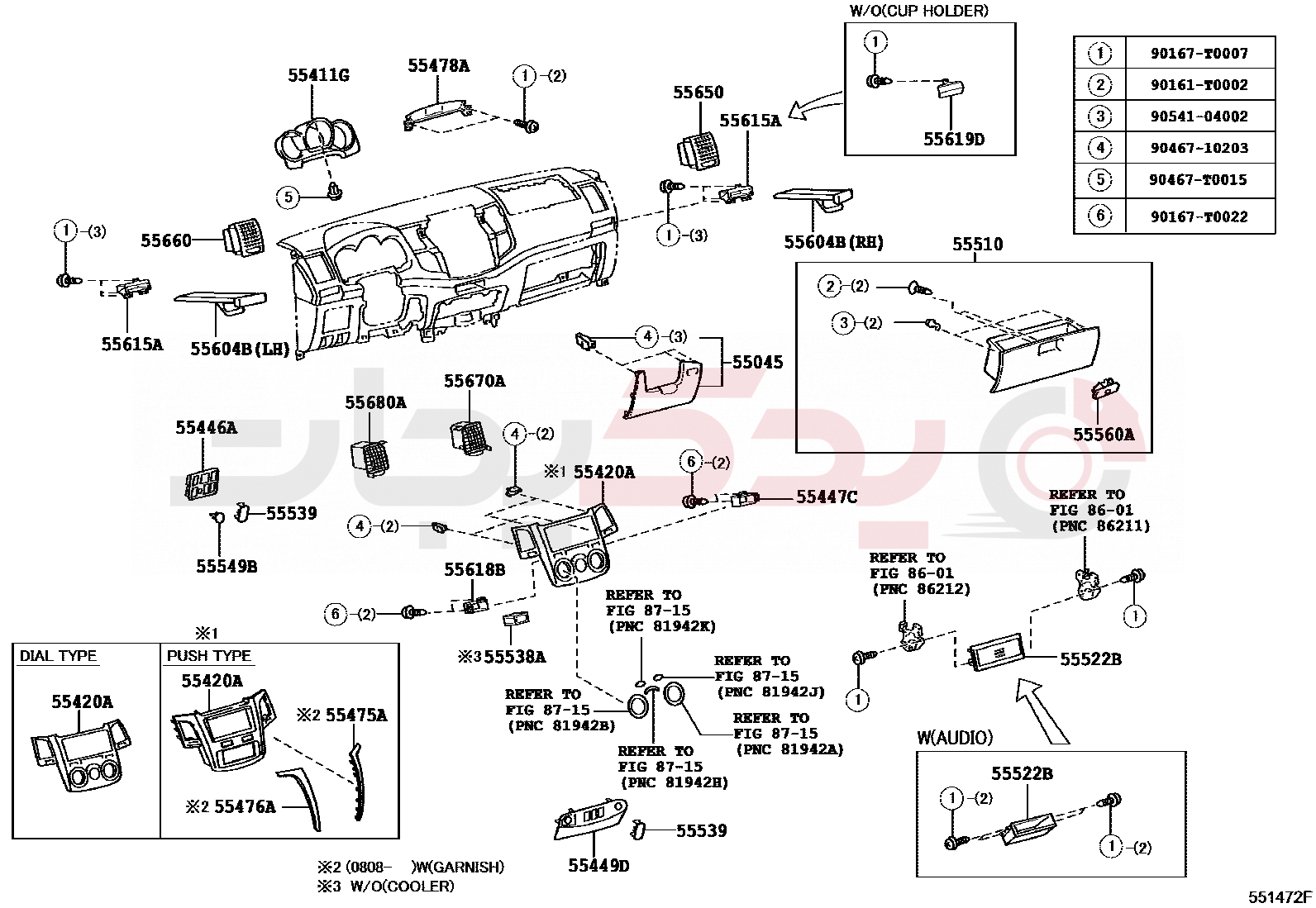 REGISTER ASSY, INSTRUMENT PANEL, NO.2 | 556600K051E0