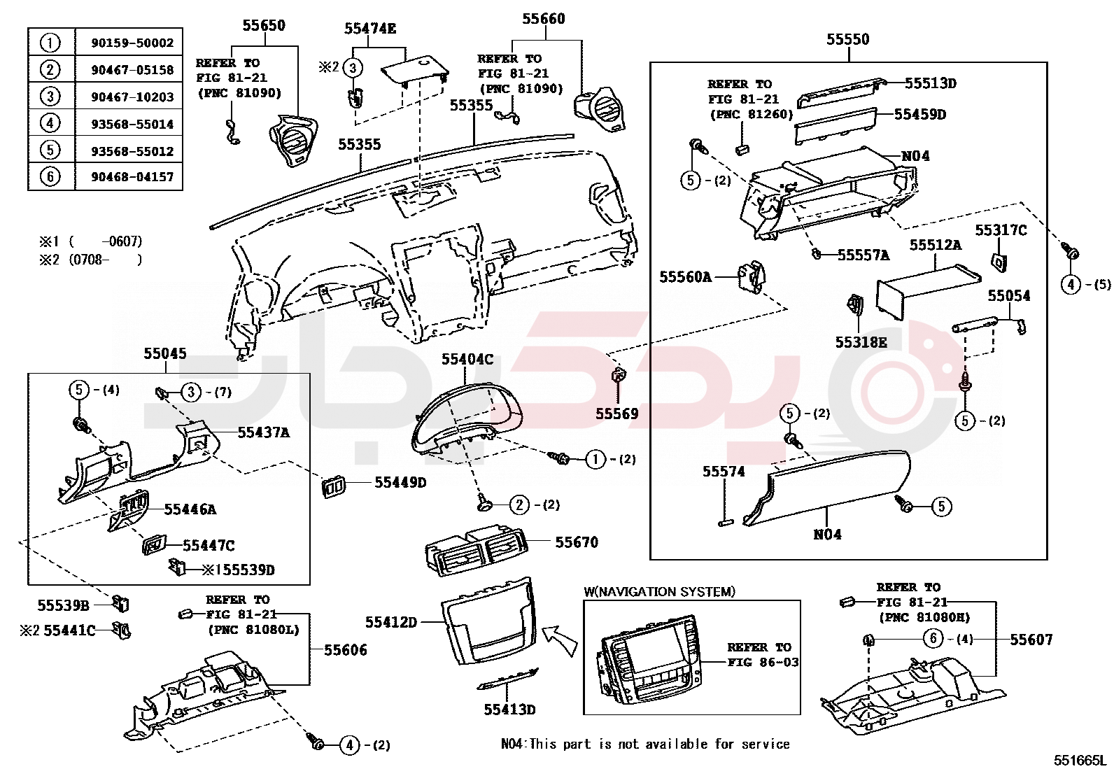 REGISTER ASSY, INSTRUMENT PANEL, NO.1 | 5565053040C0
