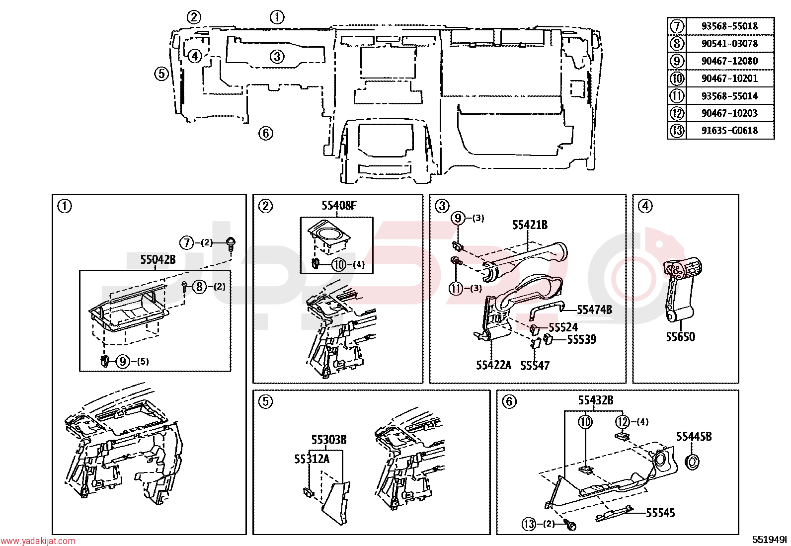 REGISTER ASSY, INSTRUMENT PANEL, NO.1 | 5565035080