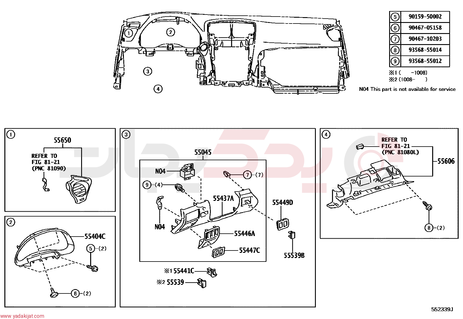 REGISTER ASSY, INSTRUMENT PANEL, NO.1 | 5565053041C0