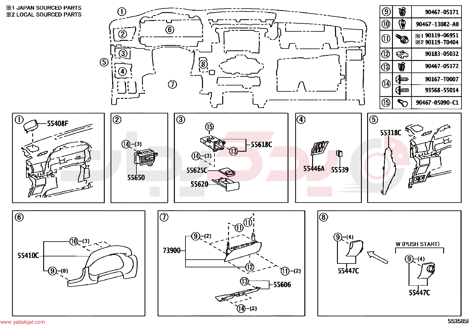 REGISTER ASSY, INSTRUMENT PANEL, NO.1 | 55660KK100