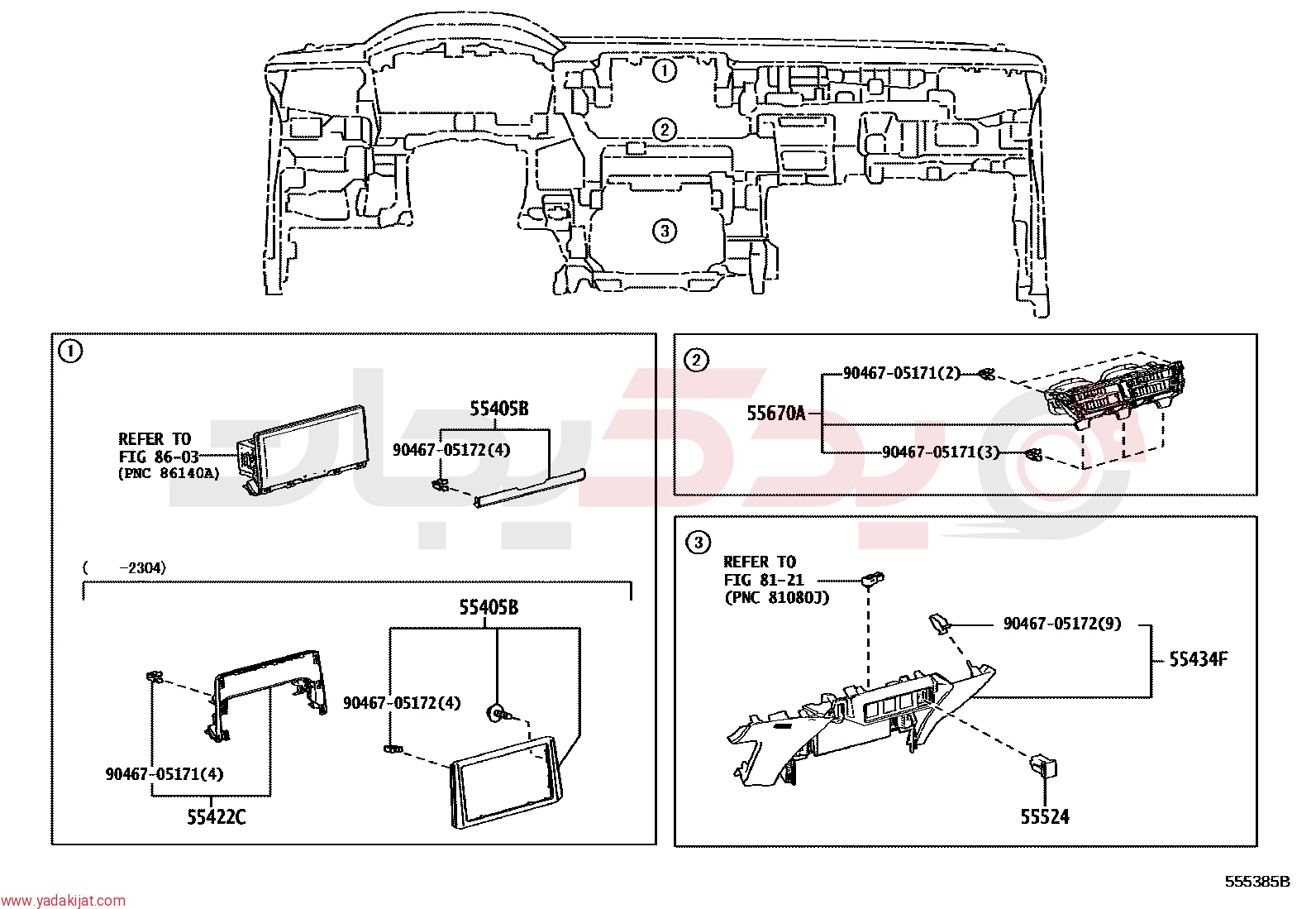 REGISTER ASSY, INSTRUMENT PANEL, CENTER | 5567002B30