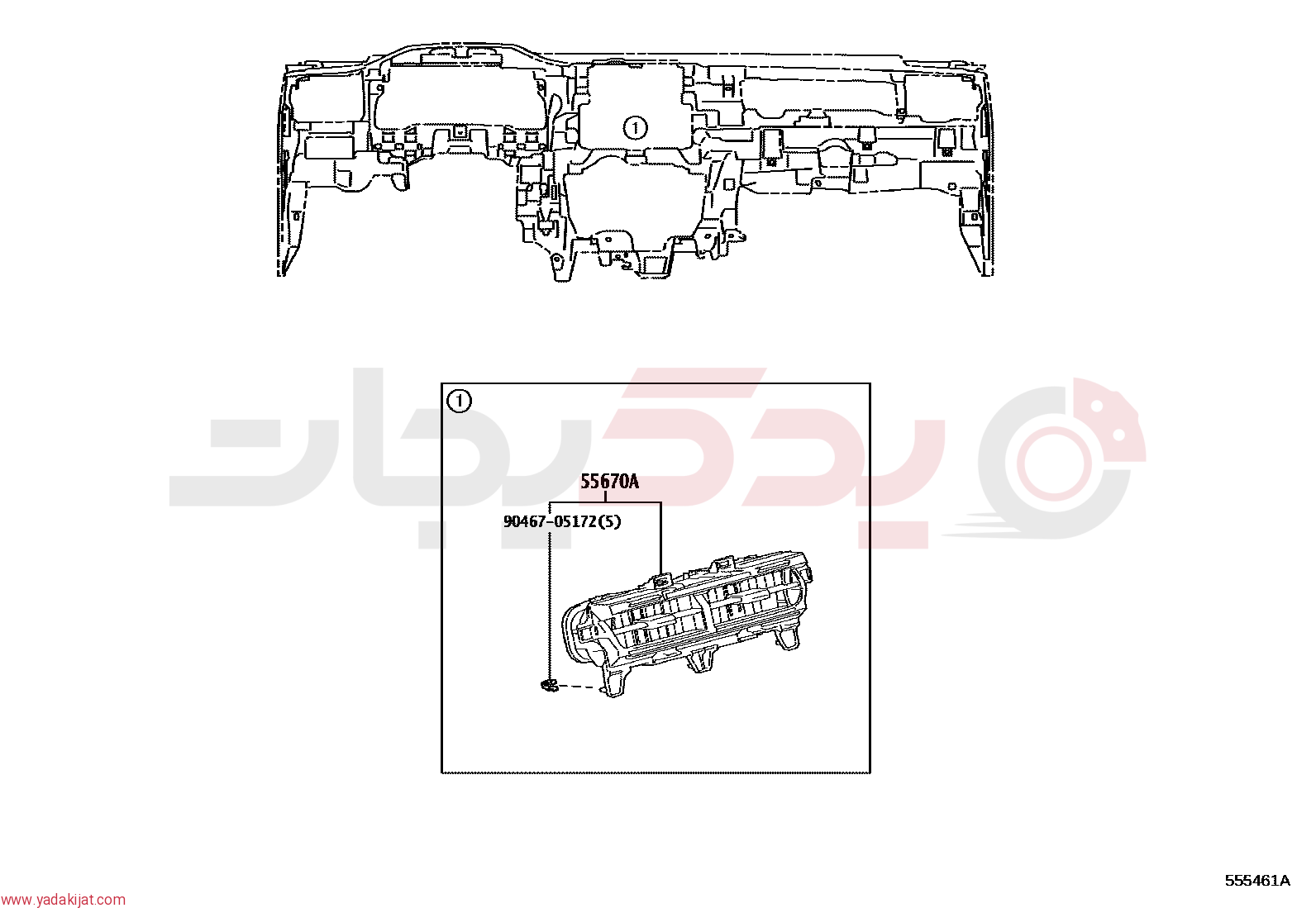 REGISTER ASSY, INSTRUMENT PANEL, CENTER | 556700E160