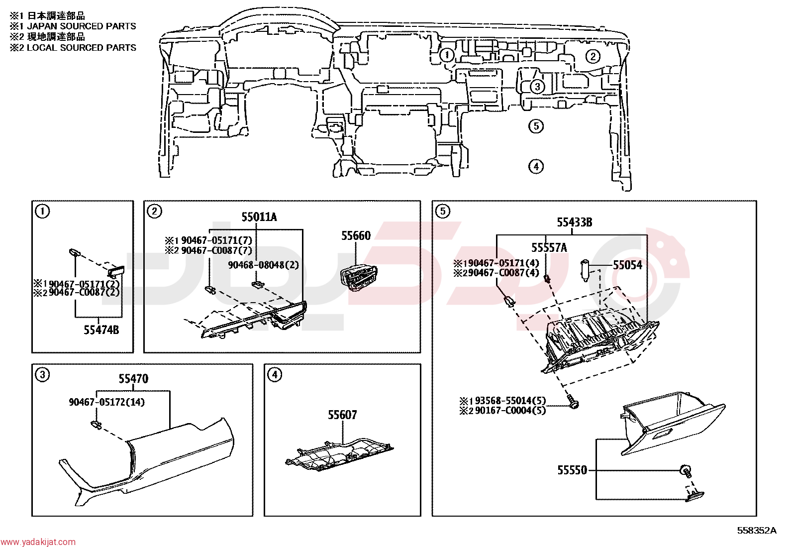 REGISTER ASSY, INSTRUMENT PANEL, NO.2 | 5566002640