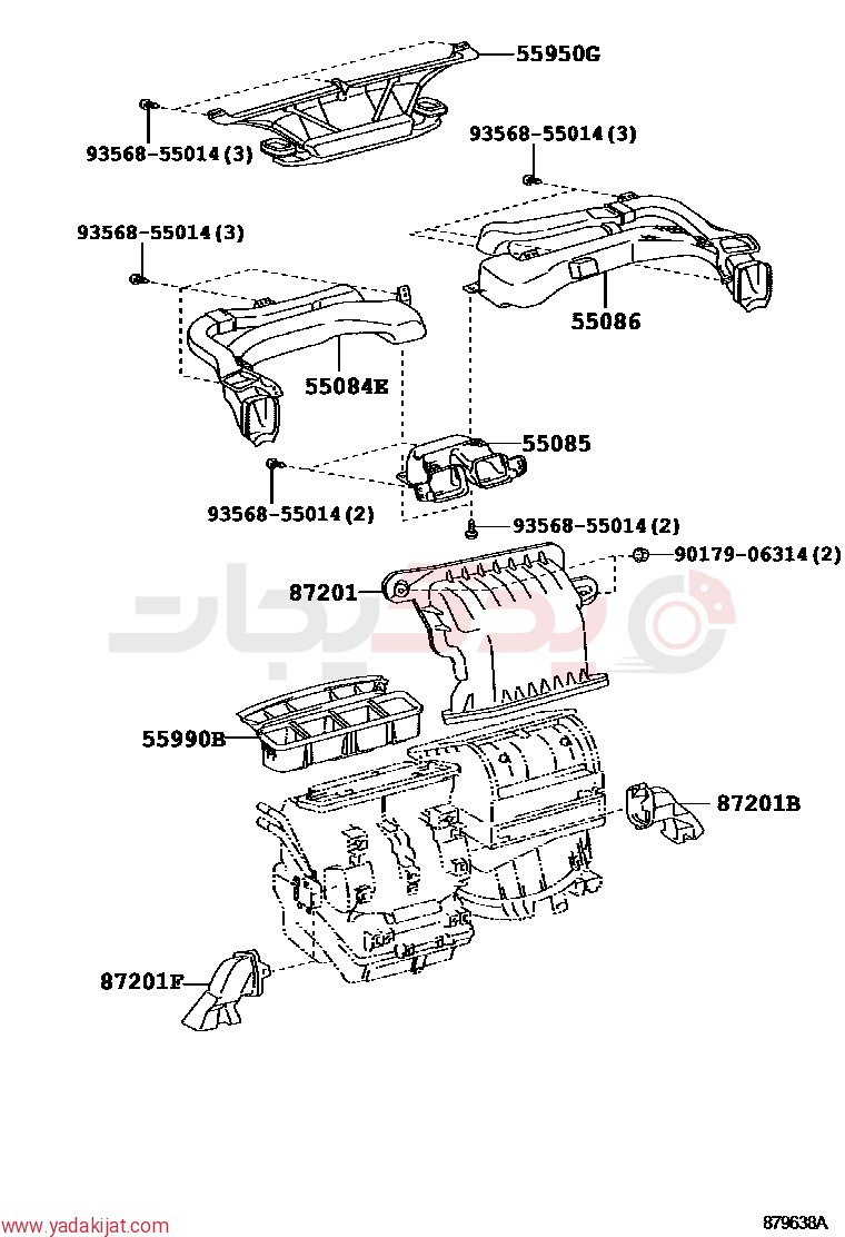 DUCT SUB-ASSY, HEATER TO REGISTER, NO.3 | 5508612190