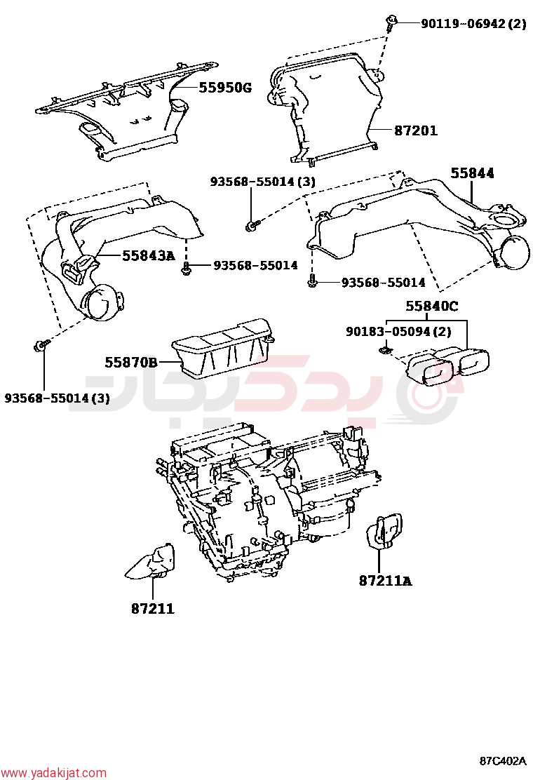 DUCT ASSY, HEATER TO REGISTER, NO.6 | 5584052090