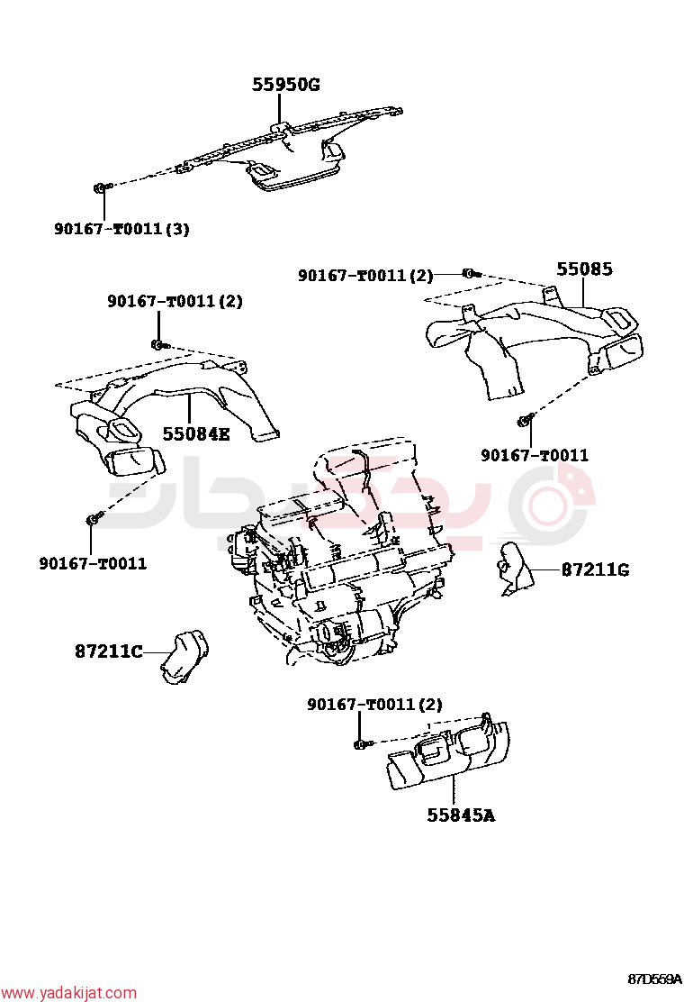 DUCT SUB-ASSY, HEATER TO REGISTER, NO.1 | 550840D070