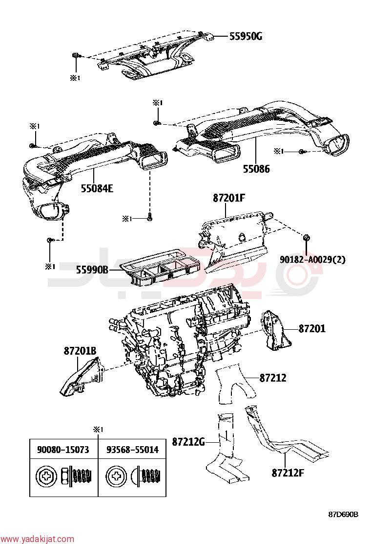 DUCT SUB-ASSY, HEATER TO REGISTER, NO.1 | 5508402200