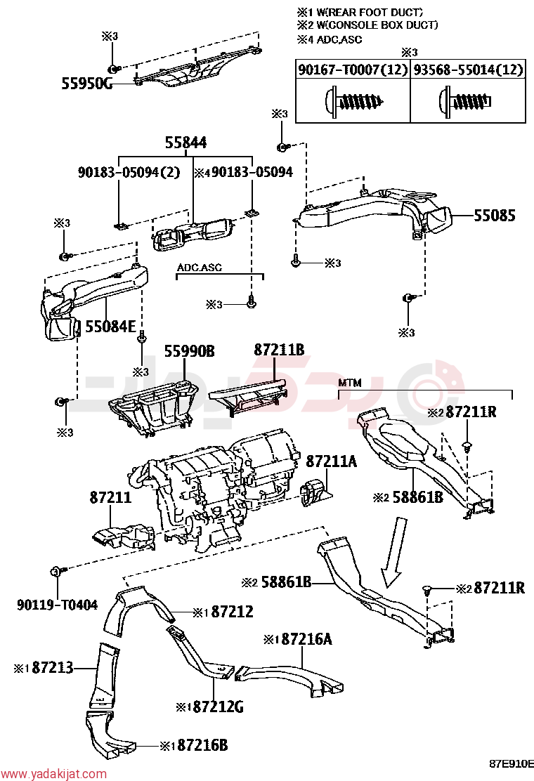DUCT SUB-ASSY, HEATER TO REGISTER, NO.2 | 55085KK080